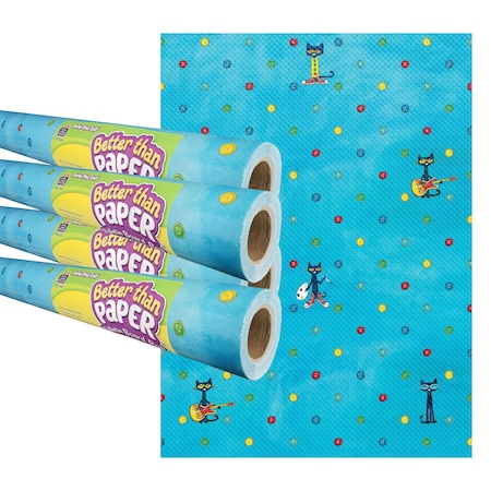 Teacher Created Resources Pete the Cat Better Than Paper Bulletin Board Roll, 4ft. x 12ft., 4PK TCR32437